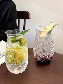 1 pieza Vaso de cóctel de piña helado de diseño creativo y viral en redes sociales, vaso para mezclar altamente atractivo con relieve 3D, para uso en bares y hogares