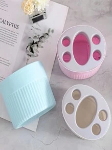 حامل منظم لفرشاة الأسنان ومعجون الأسنان بفتحات، رف تخزين فرشاة قابل للإزالة، اكسسوارات حمام، تخزين وتنظيم الحمام، ديكور منزلي للحمام، ديكور الخريف، عودة إلى المدرسة - متعدد الألوان - مشاهدة 6