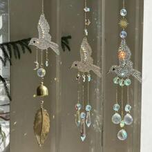1pc 3D Wind Chime Hanging Ornaments Crystal Sun Catcher Bird Pendant Wind Chimes Ball Hanging Rainbow House Garden Decor Gifts Birthday Graduation