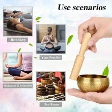 1set Handcrafted Singing Bowl Set - Rich, Resonant Tones For Yoga, Sound Healing, Chakra Balancing, And Mindfulness Practice - Includes Mallet For Easy Playing, Perfect For Meditation And Relaxation Gifts Birthday Graduation