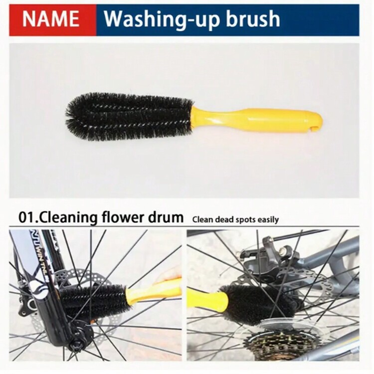 4/6/7/8Pcs Bicycle Chain Washer Cleaner Set Chain Box Mountain Bike Accessories Maintenance Tool Cleaning Large Brush - Multicolor - View 5
