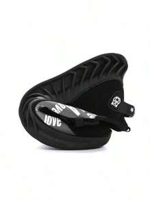 Men's Low-Top Lace-Up Sneakers, Outdoor Sports-Style Fabric Running Shoes - 黑色 - 查看 6