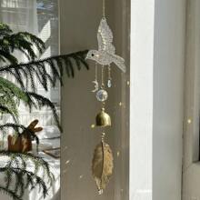 1pc 3D Wind Chime Hanging Ornaments Crystal Sun Catcher Bird Pendant Wind Chimes Ball Hanging Rainbow House Garden Decor Gifts Birthday Graduation