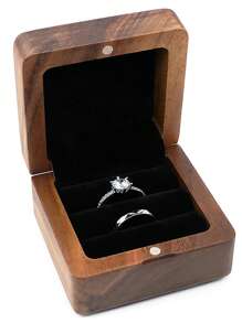 Personalized Wedding Ring Box, Customized Wooden Ring Box, Engagement Ring Box, Double Slot Ring Box, Engraved Proposal Ring Box, Gift For Her, Bridal Gift, Wedding Anniversary Gift, Valentine's Day Gift, Mother's Day Gift, Birthday Gift - Multicolor - View 14