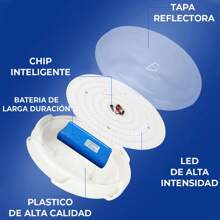 Lámpara de techo LED Solar para interiores de dormitorio, pasillo, iluminación de jardín con control remoto, lámpara de techo solar regulable y programable - Blanco - Ver 6