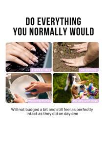 150片装脚趾甲贴纸 - 法式短款贴纸，棕色软胶脚趾甲贴纸，可重复使用的按压式脚趾甲贴纸，女士美甲用品 - 棕色 - 查看 7