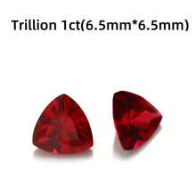 One 100% Lab Grown Ruby Trillion Cut Gemstone For Charms Advanced Jewelry Making Materials DIY - Red - View 8