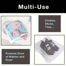 2-Piece Shoe Drying And Cleaning Bag With Elastic Band - Durable Mesh Clothing And Sports Shoe Storage Bag, Essential For Home Cleaning, Laundry Bag - trắng - Xem 7