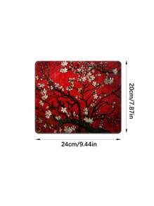 1 Pc Red Floral Branch Rubber Anti-Slip Computer/Laptop/Office Desk Gaming Mouse Pad - Red - View 11