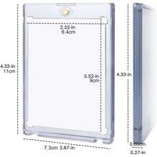 35PT 磁性卡片夹支撑套装保护器硬塑料套交易展示盒适用于棒球运动 - 無色 - 查看 2