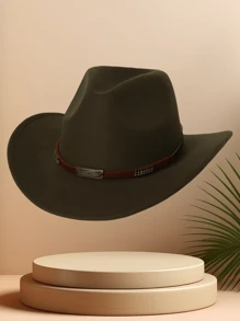 1 szt. Jednolity kolor metaliczny nit kontrastowy kolor kokarda kowbojski kapelusz zachodni unisex na podróże swobodny festiwal jazzowy kapelusz, odpowiedni do codziennego użytku - Wielokolorowe - Zobacz 11