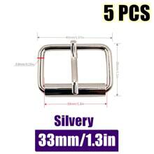 5 件装金属滚轮扣腰带五金针扣适用于包包皮带带背包鞋狗项圈链配件 - 彩色 - 查看 30