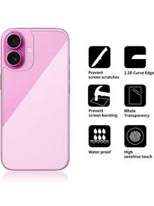 3片裝玻璃後蓋螢幕保護貼，適用於 iPhone 16 6.1 吋 [9H 硬度] - 高畫質強化玻璃後蓋，防刮、易安裝、晶瑩剔透，兼容 16 Pro Max 16 Pro 18 Pro 18 Pro Max 16 Plus 15 Pro Max 15 15 Pro 15 Plus 14 Pro Max 14 Pro 14 14 Plus 13 Pro Max 13 13 Pro 12 11 XR - 無色 - 查看 3