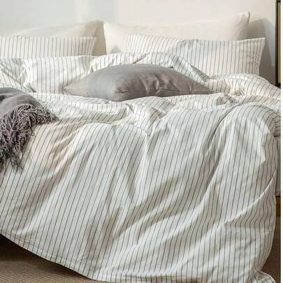 CAQQA 2/3-Pieces Turkish Cotton Woven Duvet Cover Set | Duvet Cover And Pillowcase, Modern Bedding For Bedroom, 150*200 Cm, 200*200 Cm, 200*220 Cm, 220*240 Cm