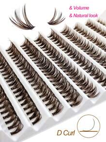 Asiteo Brown Lashes DIY Faux Mink False Eyelashes Soft Fluffy D Curling Russian Strip 3D Multi-Style Lashes Makeup Extension Eyelashes Lash Clusters, Eyelash Clusters, Individual Eyelashes, Lashes, Fake Lashes - D - View 4