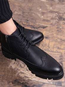 男士尖头系带正装皮革正装鞋、休闲鞋