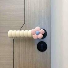 1pc Flower Pattern Door Knob Cover, Anti-Static Anti-Collision Protection Sleeve, EVA Foam Material, Home Door Handle Protector