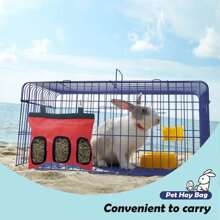 Rabbit Hay Bag Feeder, Red 600D Oxford Cloth Fabric Hay Hanging Feeder Storage For Rabbit Chinchilla Small Animals - Red - View 7