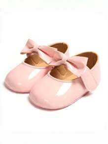 Zapatos rosas para bebé de la marca Yibubu, zapatos de princesa con lazo para niñas bebés, primeros pasos para bebé, sandalias de y suela blanda para recién nacidos, zapatos planos