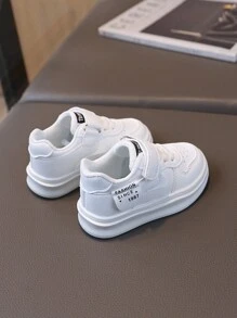 1 Pair Kids Casual Waterproof Sports Shoes, Boys & Girls Baby White Sneakers - White - View 7
