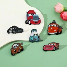Disney 1/6 Pcs Anime Carros Broche Criativo Mater Esmalte Pin Metal Emblema Jóias Roupas Mochila Acessórios