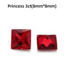 One 100% Lab Grown Ruby Princess Cut Gemstone For Charms Advanced Jewelry Making Materials DIY - Red - View 12