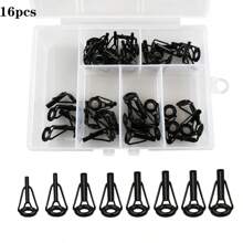 16pcs Fishing Lure Guide Ring Fishing Rod Tip And Guide Replacement Kit Ceramic Guide Ring Fishing Rod Tip Sea Rod Guide Ring Fishing Rod - View 1