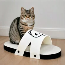 Rascador de cartón kraft para gato, tabla rascadora de gato, esterilla de juego para gatos y gatitos - Blanco y Negro - Ver 4