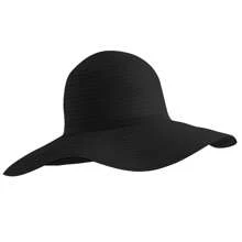 Beechfield Womens/Ladies Marbella Wide Brim Sun Hat (Black) - 100% Paper Straw - Black - View 1