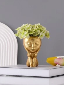1pc Polyresin Plant Pot, Nordic Figure Design Flower Pot For Home Decor