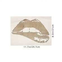 Stencil per labbra riutilizzabile di dimensioni 29,7 cm x 21 cm per dipingere con pennello, modelli di disegno per artigianato, decorazione di pareti, mobili, tela, articoli scolastici, forniture scolastiche