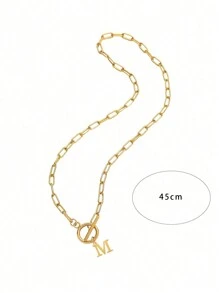 Letter Initial Necklace For Women Capital Cz A-Z Alphabet Gold Color Necklace Thick OT Buckle Choker Hip-Hop Jewelry