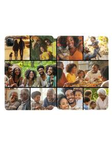 1pc Customized Couple/Family/Pet Photo 10-Piece Collage Shockproof Protective White Tablet Case Compatible With Ipad Pro 13 & Air 13 - White - View 8