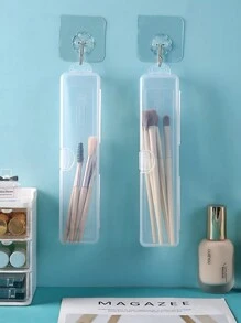 Transparent Rectangle Nail Art Tool Storage Box Set, Including Nail File Buffers, Nail Art Pen Holder, Nail Drill Storage, Nail Gel Pen Organizer, Sponge Holder, Portable Long Storage Case - Clear - View 4