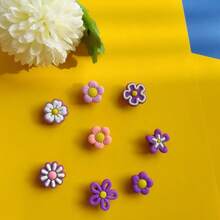 8 件可爱甜美多色花朵 DIY 鞋饰，可拆卸多功能凉鞋、木屐、果冻鞋、花园鞋装饰纽扣，适合日常穿着、购物、派对、旅行和度假