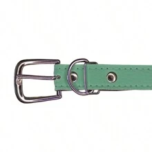 Synthetic Leather Dog Collar For Large And Small Dogs - Mint Green - View 4