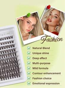 10 Sets/200pcs D-Curl Brown Eyelash Clusters, Natural Looking Brown Eyelash Extensions - Deep, Lightweight, Easy To Use, Lightweight For First Time Wear, Confident And Charming Look - D - View 3