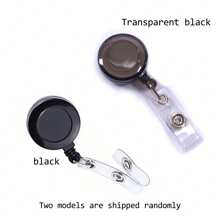 2pcs/Set - Retractable ID/Name Badge Holder Reel With Belt Clip, Multi-Color Options: Black, Red, Pink, Orange, Black, Purple, White, Transparent. Back To School Supplies, Graduation Party Decor Accessories
