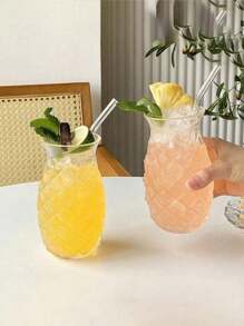 1 pieza Vaso de cóctel de piña helado de diseño creativo y viral en redes sociales, vaso para mezclar altamente atractivo con relieve 3D, para uso en bares y hogares