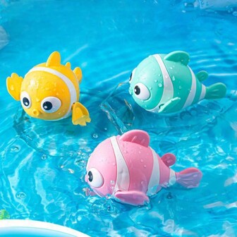 Kids Bath Toy Wind Up Clownfish Swim Animal Bath Water Toy