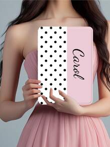 1pc Customized Polka Dot Protective Leather Case Cover Suitable For IPad Pro 13, Air 13 Models, For Couples, Family, Pets, Children