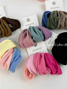 Kit 24 Scrunchies Fabric Medium Socks Women's Hair Salon Premium Gift - 彩色 - 查看 4