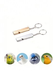 3件高效率鳥類訓練哨子－不鏽鋼材質，適用於鸚鵡、鴿子及其他鳥類－超音波設計，增強溝通與行為表現，寵物家具/寵物籠，鳥類 - 彩色 - 查看 3