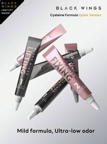 BLACKWINGS 1 par de solución para rizado de pestañas, 1 pieza de 6g de pegamento para rizado de pestañas, rizador de pestañas de silicona, vara para levantamiento de pestañas, herramientas de belleza y maquillaje, almohadillas reutilizables para levantamiento de pestañas