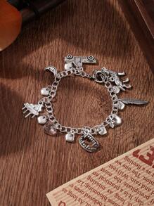 1pc Twilight Jewelry Twilight Charm Bracelet, Suitable For Daily Wear - Antique Silver - View 1
