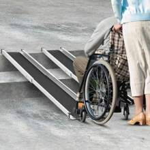 2PCS Telescopic Wheelchair Ramps 5FT Gardhom Portable Adjustable Ramps For Mobility Scooters 272KG Loading Capacity For Home Front Door Stair Steps - Telescopic5FT(83.5-152CM) - View 2