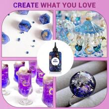 Resin Jewelry Making Kit, 300g Crystal Clear Resin With Ligh, DIY Jewelry Making Resin Kit, Resin Starter Kit For Keychain And Earring Making - Purple - View 5