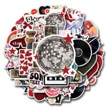 55PCS Downtown Girl Stickers Aesthetic, Stickers For Girls Teens Red And Black Downtown Girl Stickers Journal Laptop Urban Fashion Downtown Party Favor Room Decor - Multicolor - View 4