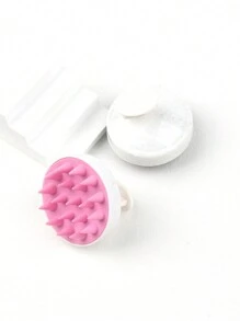 1pc Wheat Straw Silicone Hair Brush Massage ScalpHead Cleaning Brush, Gentle Hair Care Massage Shampoo Brush,Elastic Massage,Promote Circulation, Shower Brush, For All Hair Types - Multicolor - View 3