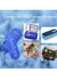 1 Pack/2 Packs/3 Packs Therapeutic Gel Pack, Gel Ice Cold Compress Ice Bar, Reusable Comfortable Soft Touch Portable Insulin Bag Cooler, Insulin Gel Ice Pack, Provide Long-Lasting Cooling Relief